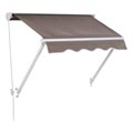 Drop arm awning