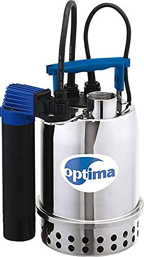 Ebara Optima MS Pompe Submersible Inox 9000 L/h 7.5m 430W Eau Sale 10mm Interrupteur Flotteur Magnétique