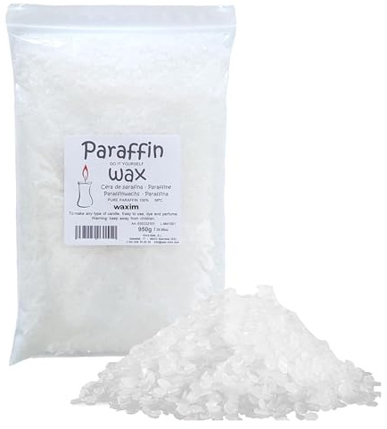WAXIM Cire de Parafine pour Bougies 950 g en Perles Candle Wax Blanche à Fondre, pour Bougie Maison DIY, Fabrication de Bougies Artisanales, en Pastilles, Cire Bougie Parfumée et Décorative