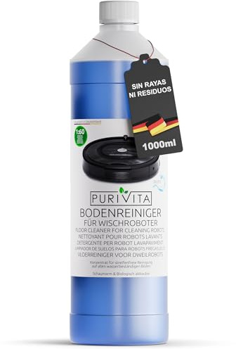 PURIVITA® Produit Robot Laveur Sol [1L] - Détergent Robot Laveur - Produit Nettoyant Aspirateur Laveur - Concentré de Détergent Pour Tous les Robots Lavants - Floor Cleaner - Produit Pour Aspirateur