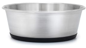 lionto Gamelle en Acier INOX, 600 ML, Bol pour Chiens de qualité Alimentaire avec Fond en Silicone antidérapant, Bol à Eau Inoxydable pour Chiens et Chats, résistant au Lave-Vaisselle