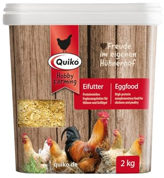 Quiko Hobby Farming Nourriture à Base d'oeufs 2kg - Aliment énergétique & Riche en protéines pour Poules, cailles & volailles comme Les Poules pondeuses - avec vitamines & Miel
