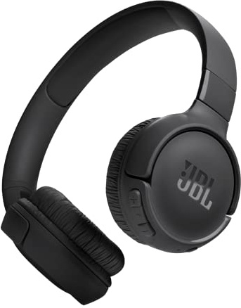 JBL Tune 520BT, casque audio sans fil, léger et confortable, Bluetooth 5.3, autonomie jusqu'à 57 h, charge rapide, son JBL Pure Bass, noir