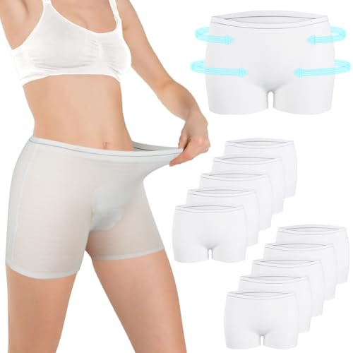 ACWOO Bragas Posparto Desechables - Set 10 Bragas de Malla para Maternidad y Recuperación, Ropa Interior con Tejido Elástico