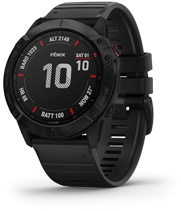 Montre Garmin Fenix 6X Pro GPS Running 51mm Noir Silicone Écran 1.4" 32Go