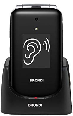 Brondi Amico Supervoice Cellulare GSM per Anziani Dual SIM Nero con Tasti Grandi e Tasto SOS