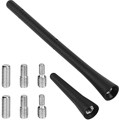 URAQT Antenne de Voiture FM, 2PCS Radio Auto 6.5cm/18.5cm, Remplacement de Toit Avec Vis M4 M5 M6, Universelle Avec Fonction de Réception FM/Dab Puissante (Noir)