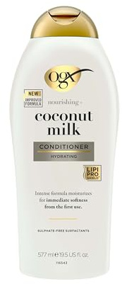 OGX Nourishing with Coconut Milk Hydrating Conditioner, Intensely Moisturizes for Immediate Softness from the First Use, Sulfate Free, 577ml