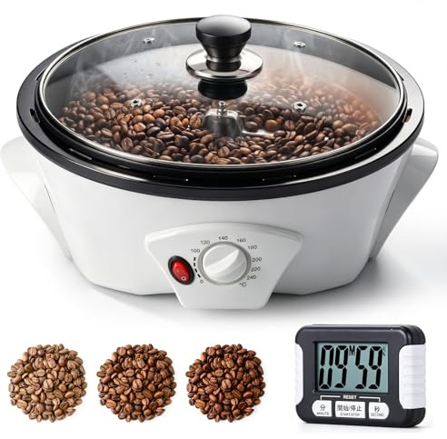 YUCHENGTECH Torréfacteur de Café 500g Torréfacteur de Grain de Café Machine à Torréfier le Café 0-240℃ Torrefacteur Cafe Grain avec Minuterie 1200W