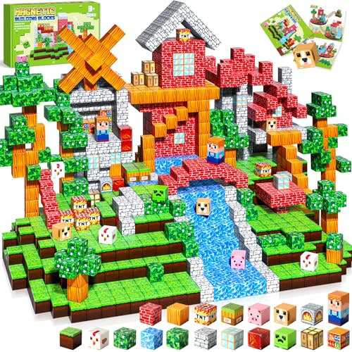 COOLJOYA Construction Magnetique Enfant Cube Magnétique, Jeu Aimant Magnetic avec Jeux Aimants Magnetique, Jouet Éducatif Montessori pour Enfants 3 4 5 6 7 8 9 10 Ans Cadeau Créatif