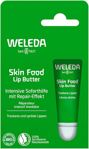 Weleda Skin Food Lip Balm, Very Dry & Chapped Lips, Natural Oils, Intensive Nourishment, For Men & Women, 100% Certified Natural, Travel Size, Organic, Vegetarian, 8ml