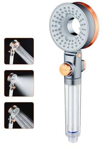 Pommeau de Douche Economie D'eau, Anti Calcaire Douchette avec Filtre, Haute Pression Pomme avec 3 Modes de Jet, SPA Pomme de Douche
