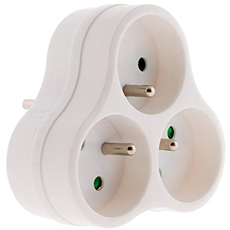 Zenitech - Triplite Triangulaire 3x16A - Multiprise 2P+T Sécurité Enfant - Polypropylène, Conception Durable - Idéale Raccordements Électriques Domestiques - Certifiée NF - Blanc