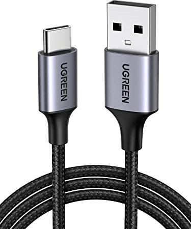 UGREEN Câble USB C Charge Rapide 3A QC3.0 480Mbps Cable Chargeur USB Type C Nylon Tressé Compatible avec iPhone 17 16 15 Pro Max Plus Galaxy S25 S24 A16 A56 Xiaomi Note 15 14 Pixel 10 9 iPad (0.5M)