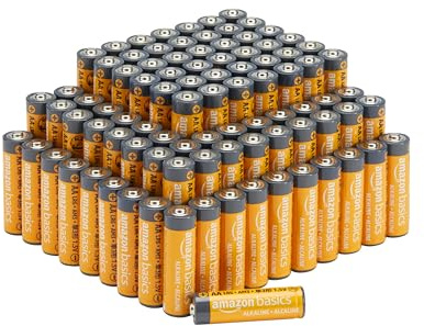 Amazon Basics 100-Pack AA Alkaline High-Performance Batteries, 1.5 Volt, 10-Year Shelf Life