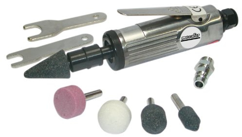 Meuleuse pneumatique droite Mecafer 6mm avec jeu de 5 meules