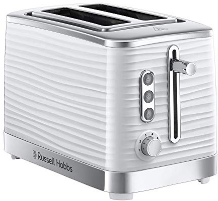 Russell Hobbs Inspire White 2 Slice Toaster 24370 - High Gloss Plastic