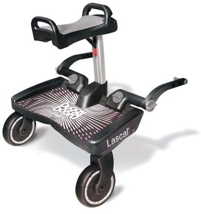 Lascal BuggyBoard Maxi+ | Universal Buggy Board with Seat, Compatible with 99% of Pushchairs | Pram Accessory for Children from 2-6 Years