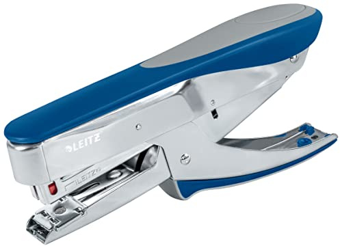 Leitz Pince Agrafeuse, Capacité 30 Feuilles, Bleu, Boîtier Métallique Ergonomique Avec Softgrip, Chargement par le Haut, Utilisation Avec Agrafes P3 (24/6, 26/6), 55480033