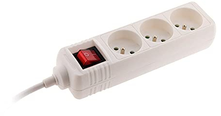 Zenitech - Bloc multiprise 3 Prises 16A 2P+T Interrupteur - Blanc