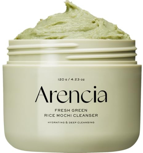 Arencia Korean Rice Mochi Face Cleanser - Face Mask, Foaming Cleanser, Gentle Scrub All in One - Deep Cleansing, Moisturizing, Pore Minimizing, Removing Blackhead- with Rice Water & Green Tea, Mugwort