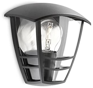 Philips LED Creek Lampada da Parete per Esterni, Luce Diffusa, Alluminio, Nero