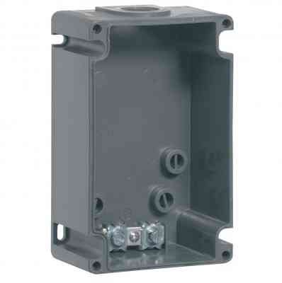Boîtier réversible Legrand Hypra IP44 pour prises 2P+T, 3P+T, 3P+N+T 32A - Plastique Gris - Montage en saillie