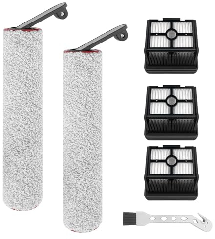 Jegehoyo Rullo spazzola di ricambio e filtro HEPA per Dreame H12 Pro, H12 Dual, G10 Pro Accessori per aspirapolvere a secco e a umido senza fili, 2 spazzole a rullo + 3 filtri HEPA