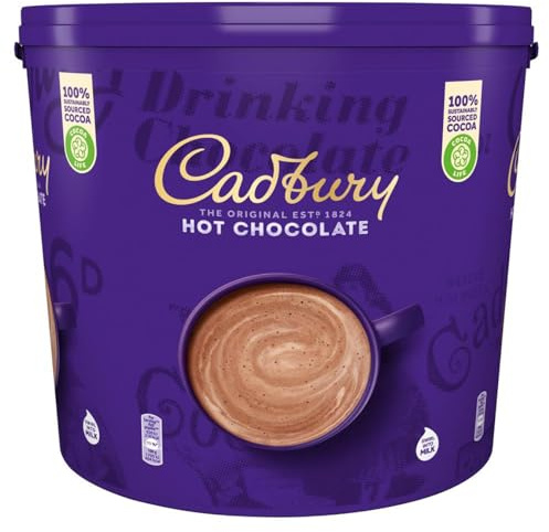 Cadbury Premium Drinking Hot Chocolate, Original, 5kg, Approximately 208 Servings