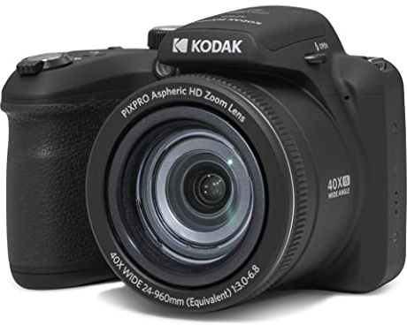 KODAK Pixpro Astro Zoom AZ405 - Digital Bridge Camera, 40x Zoom, 24 mm Wide-angle Lens, 20 Megapixels, 3" LCD Display, 1080p Full HD Video, OIS, AA Battery - Black