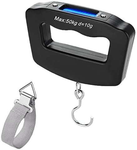Digital Fish Scale, Luggage Scale, Weight Hanging Hook Scale,110lb/50KG-Backlit LCD Display,Waterproof Bag (Luggage Scales)