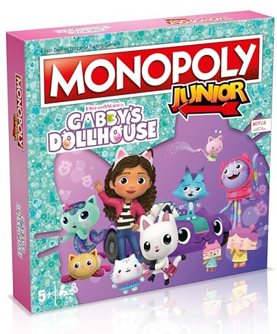 Monopoly Junior Gabby's Dollhouse Board Game for Kids Ages 5+