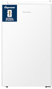 Fridgemaster MUL4892E 92L Under Counter Fridge with LED Lighting, Adjustable Temperature Control, Reversible Door and Salad Box, White, E Rated