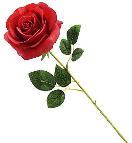 Cosswe Artificial Silk Rose Artificial Rose Eternal Flowers Single Stem Gift Wrapped Roses for Wedding Bouquets Anniversary Party Hotels Office Decoration (Red)
