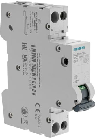 SIEMENS - Disjoncteur 20A Ph+N courbe C 4.5kA 230V