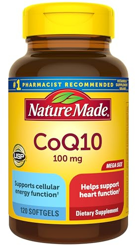 Nature Made CoQ10 100mg Softgels, Dietary Supplement for Heart Health Support, 120 Softgels, 120 Day Supply