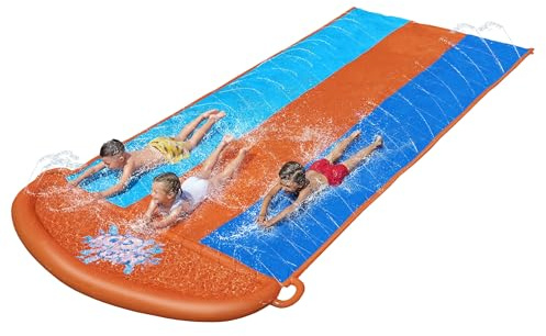 Bestway H20GO Triple Lane Slip and Slide, Inflatable Water Slide for Kids, Summer Garden Outdoor Toy with Built-in Sprinklers and Drench Pool