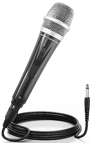 Adamantite Dynamic Musical instrument Microphone for Singing with 3.5M/11.40 ft XLR Cable, Handheld Mic for Karaoke Singing, Speech, Wedding, Stage and Outdoor Activity