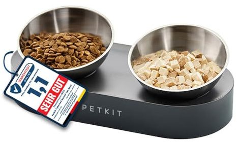 PETKIT CYBERTAIL Bol Surélevé en Acier Inoxydable, Inclinés Bols de Nourriture et alimentation Antidérapants sans Déversement pr Chats et Petits Chiens