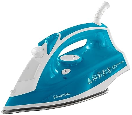 Russell Hobbs Supreme Steam Iron, Powerful vertical steam function, Non-stick stainless steel soleplate, Easy fill 300ml Water Tank, 110g Steam Shot, 40g Continuous steam, 2m Cord, 2400W, 23061