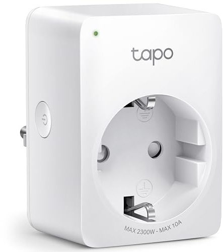 TP-Link TAPO P100 - Wi-Fi Mini Smart Plug, ideal para agendar ligar/desligar y economizar energía, compatible con Alexa y Google Home, cor branca