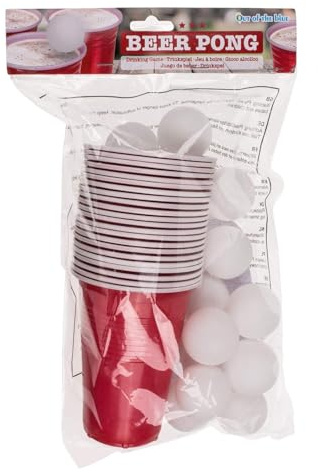 Out of the blue Jeu à Boire/Beer Pong / 15 Boules et 22 Gobelets de 550 ML/Matière : Plastique