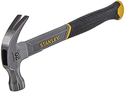 STANLEY Martillo Sacaclavos de Fibra de Vidrio, 570g, Mango Bi-Material, Mayor Durabilidad y Energía de Impacto, Conexión Fuerte de Mango y Cabeza, STHT0-51310
