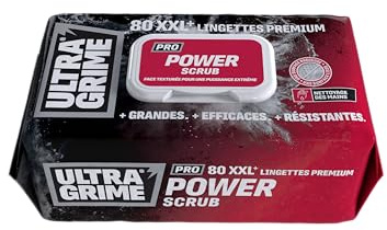 ULTRA GRIME Lingettes XXL Power Scrub 80 pièces FR5920 - Nettoyage Puissant Anti-Graisse, Dimensions 38x25 cm, Rouge