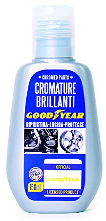 Goodyear Cromature Brillanti 150ml, Pasta Lucidante per Auto, Ripristino e Protezione delle Superfici Cromate