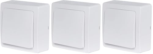 Interrupteur va et Vient - Prises electriques Standard - Prise Extra Plate - Prise Murale - Interrupteur va et Vient sans Fil - Prise Murale - Gamme Blok - Va Et Vient Blanc - Debflex (Lot de 3)