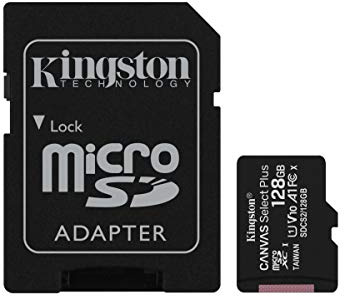 Kingston Canvas Select Plus microSD Card SDCS2/128 GB Class 10 (SD Adapter Included)