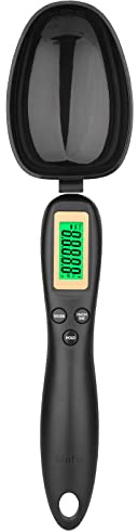 Mafiti Digital Measuring Spoon, Weighing Spoon Scale 500g / 0.1g High Precision with LCD Screen Display for Kitchen Gadgets Daily Meals and Pet/Dog/Cat Food Measuring Scoop