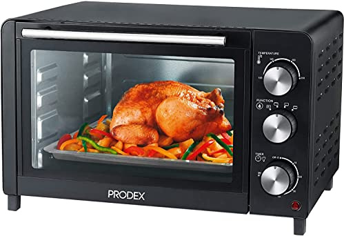 Prodex PX7023B 23 Litre Tabletop Mini Oven, 1500W Electric Cooker & Grill, Ideal for Roasting, Baking, Grilling & Reheating, Temperature Range: 100-230°C, Black