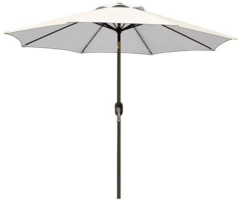 Arreditaly Ombrellone Da Giardino Parasole Per Balcone Con Air Vent Inclinazione Regolabile Apertura A Manovella Anti UV Impermeabile Per Mare Spiaggia Piscina Terrazzo 2.7 M (Bianco)